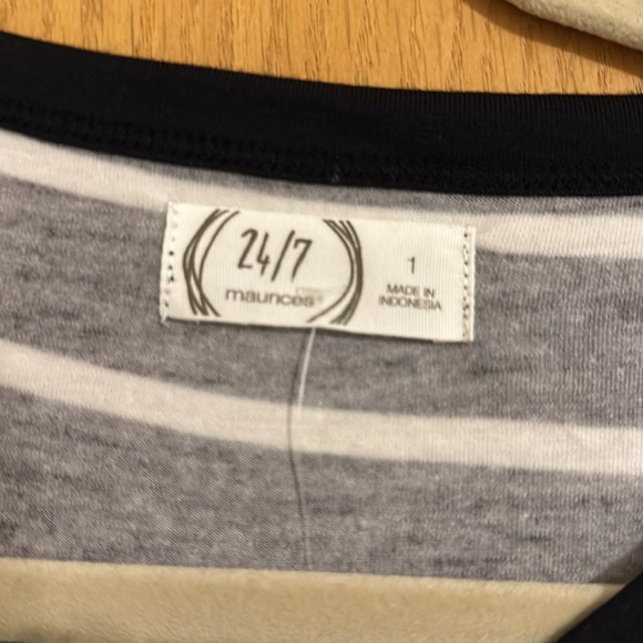 Size 1X Maurices Striped Long Sleeve Dress - Picture 3 of 5